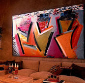 Expressionism painting lighted from above