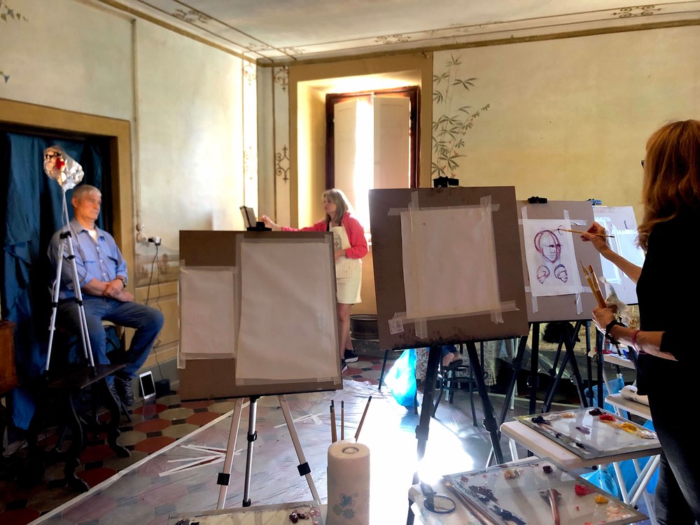 portrait painting at villa pepi