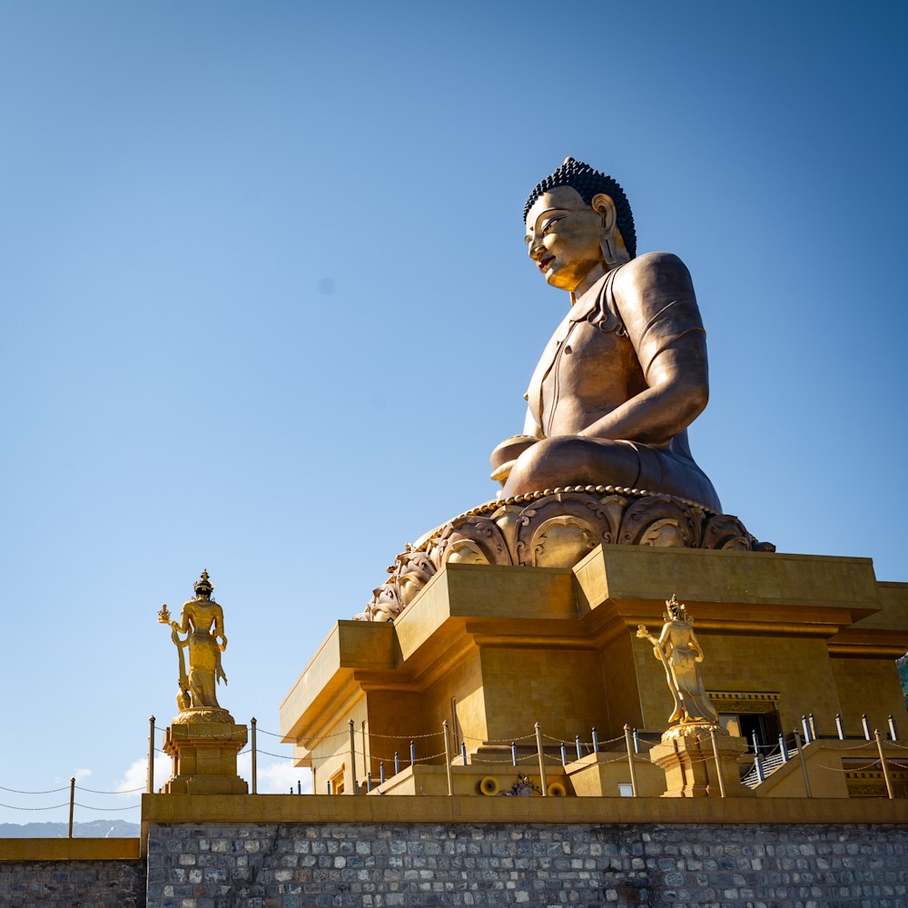Buddha Dordenma sits above a meditation room and art display 
