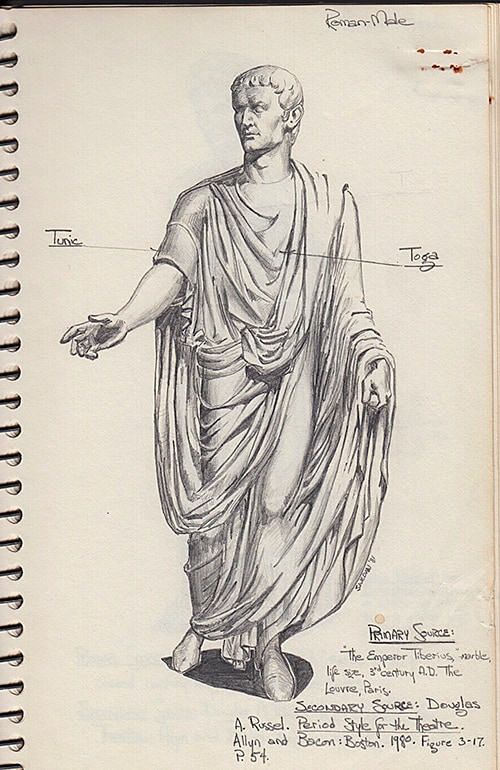 drawing of an upper class roman man