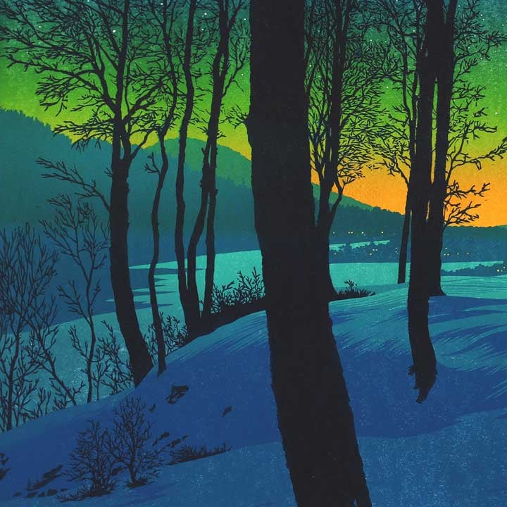 Twilight (detail) woodcut by William H. Hays