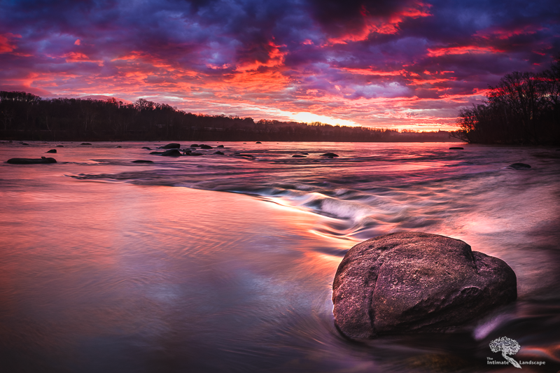 James River Sunrise. Incredible color over the James River at sunrise.