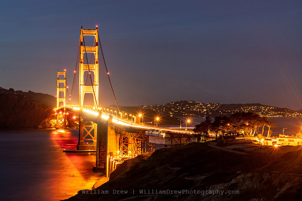 Golden Gate Bridge at Night Photograph