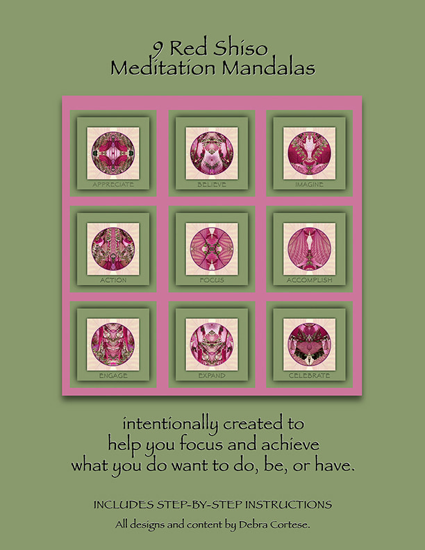 9 red Shiso Art Meditation Mandalas Booklet Cover