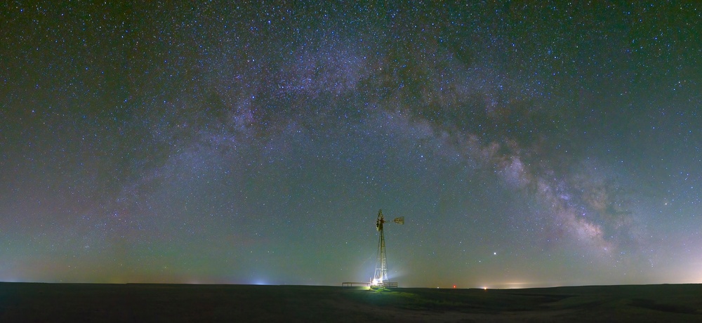 A View of the Prairie Under the Stars