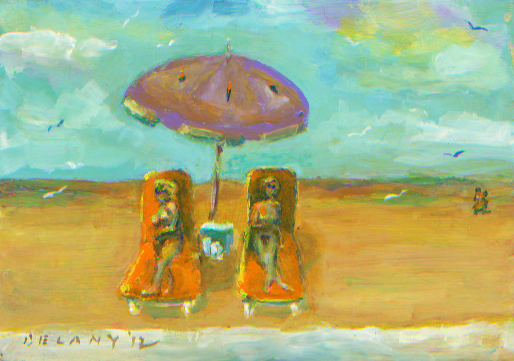 Summer beach art print 