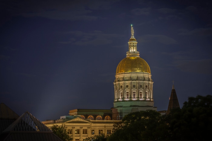 The Atlanta Capitol at night