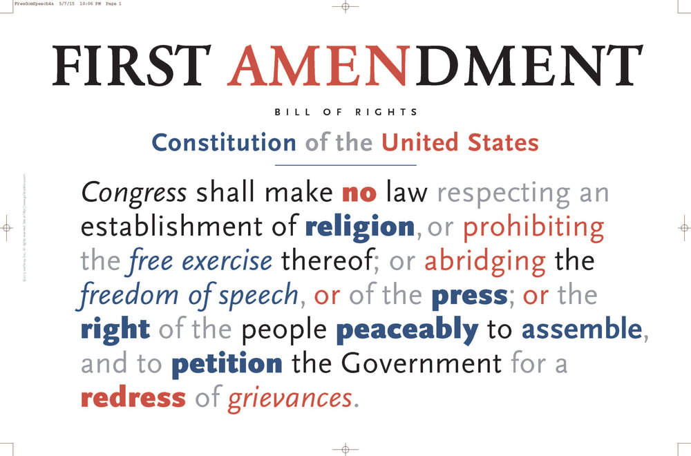 First Amendment poster print 