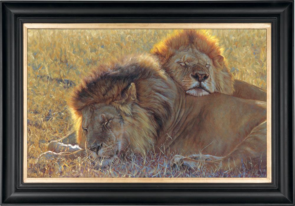 Banovich Wild Accents-Big Five-Lion-Leather Pillow – Banovich Art