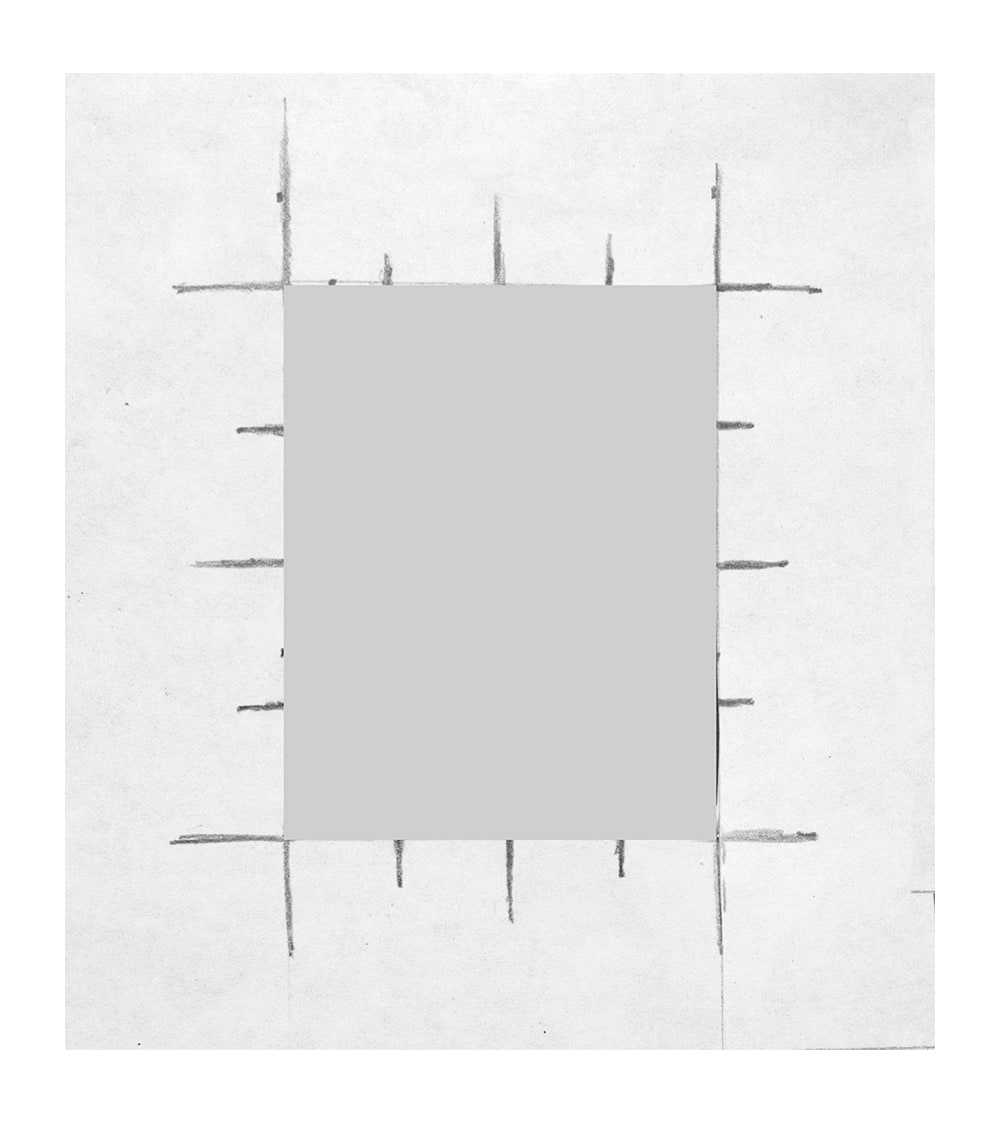 grid and window used to plan Lame Ducks paintings