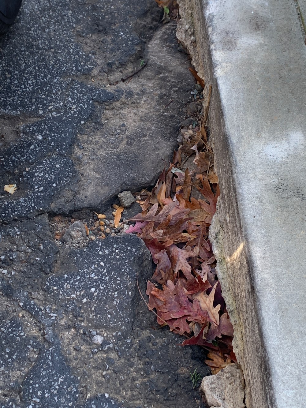 A pothole in the street in Atlanta