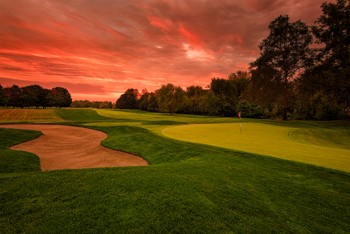 Dawn on Crooked Stick Golf Club's 15th Green