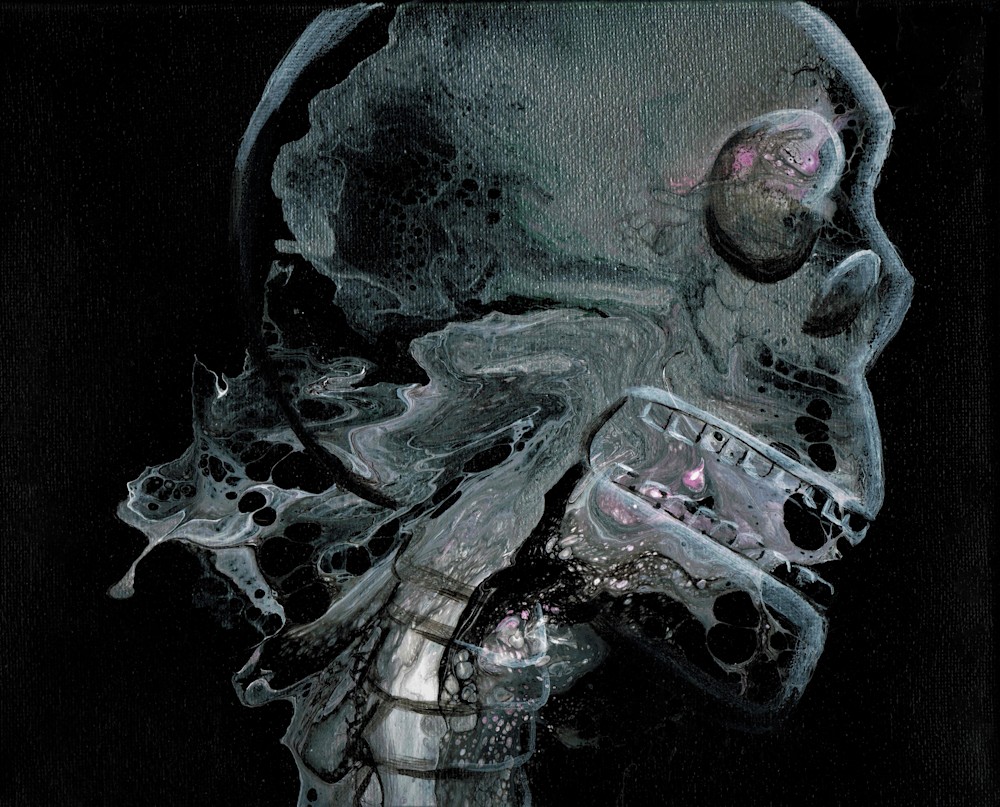 Abstract Skull Fluid Art Image
