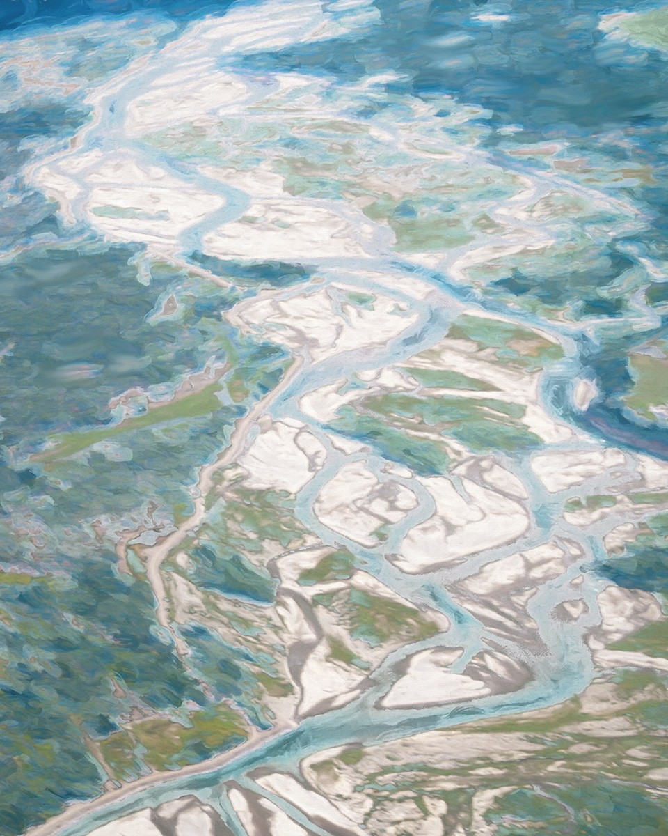 Aerial painting of the Snake River