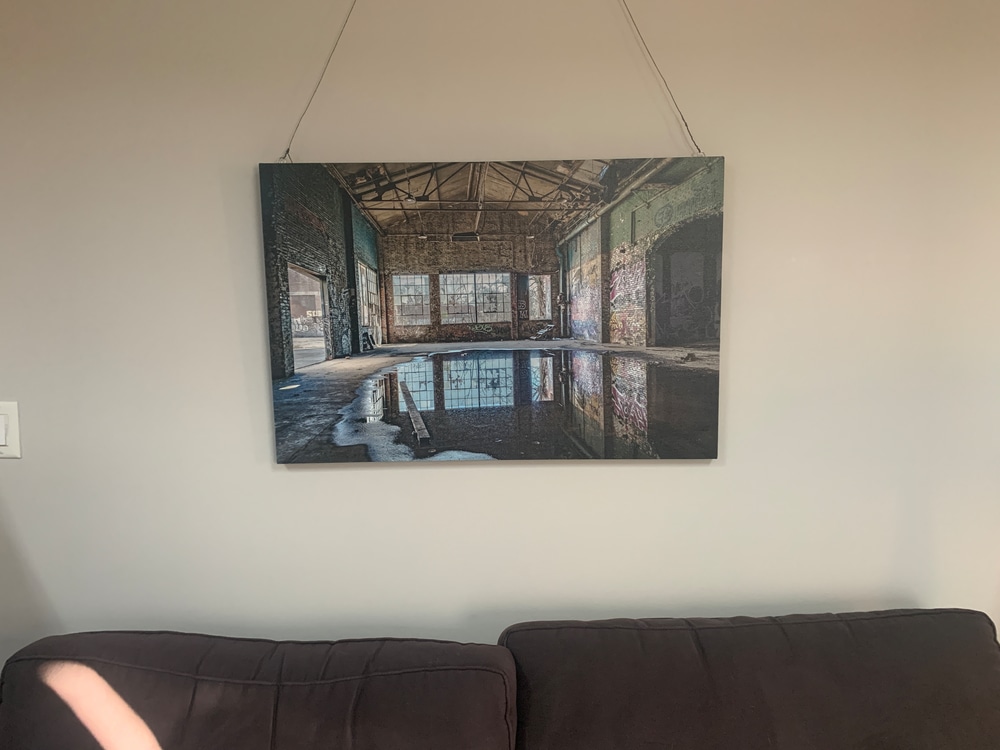 The print hanging above my couch was taken in an abandoned train yard
