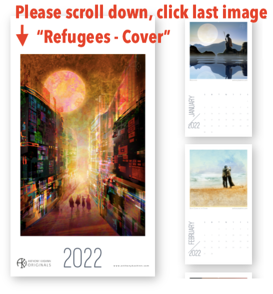 Scroll down and click the last image in the gallery, Refugees - Cover