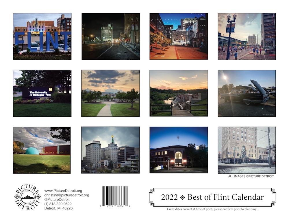 2022 Flint Calendar Back Cover