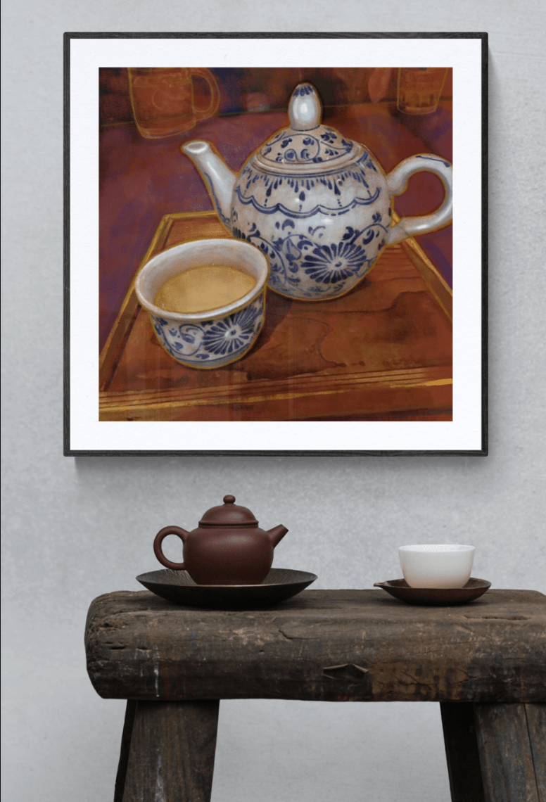 tea in Japan digital painting art print