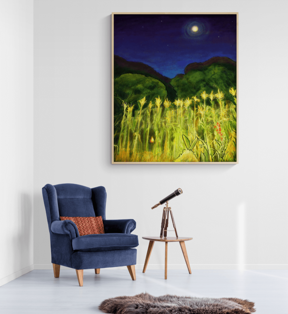 Malawi maize field in Lilongwe digital painting