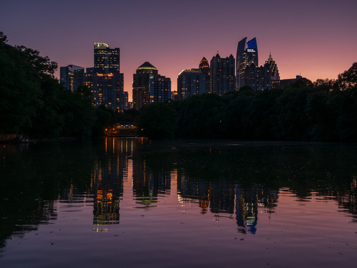 The first, underexposed shot of the City of Atlanta from Piedmont Park