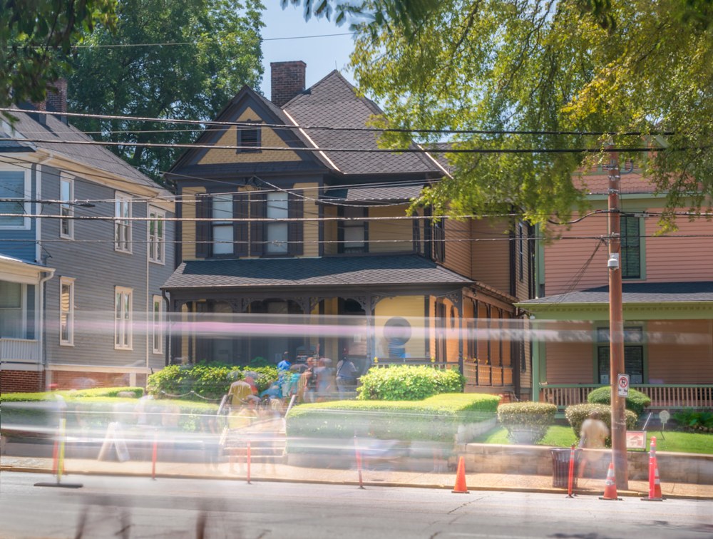 A daytime long exposure of the Martin Luther King, Jr. birth home