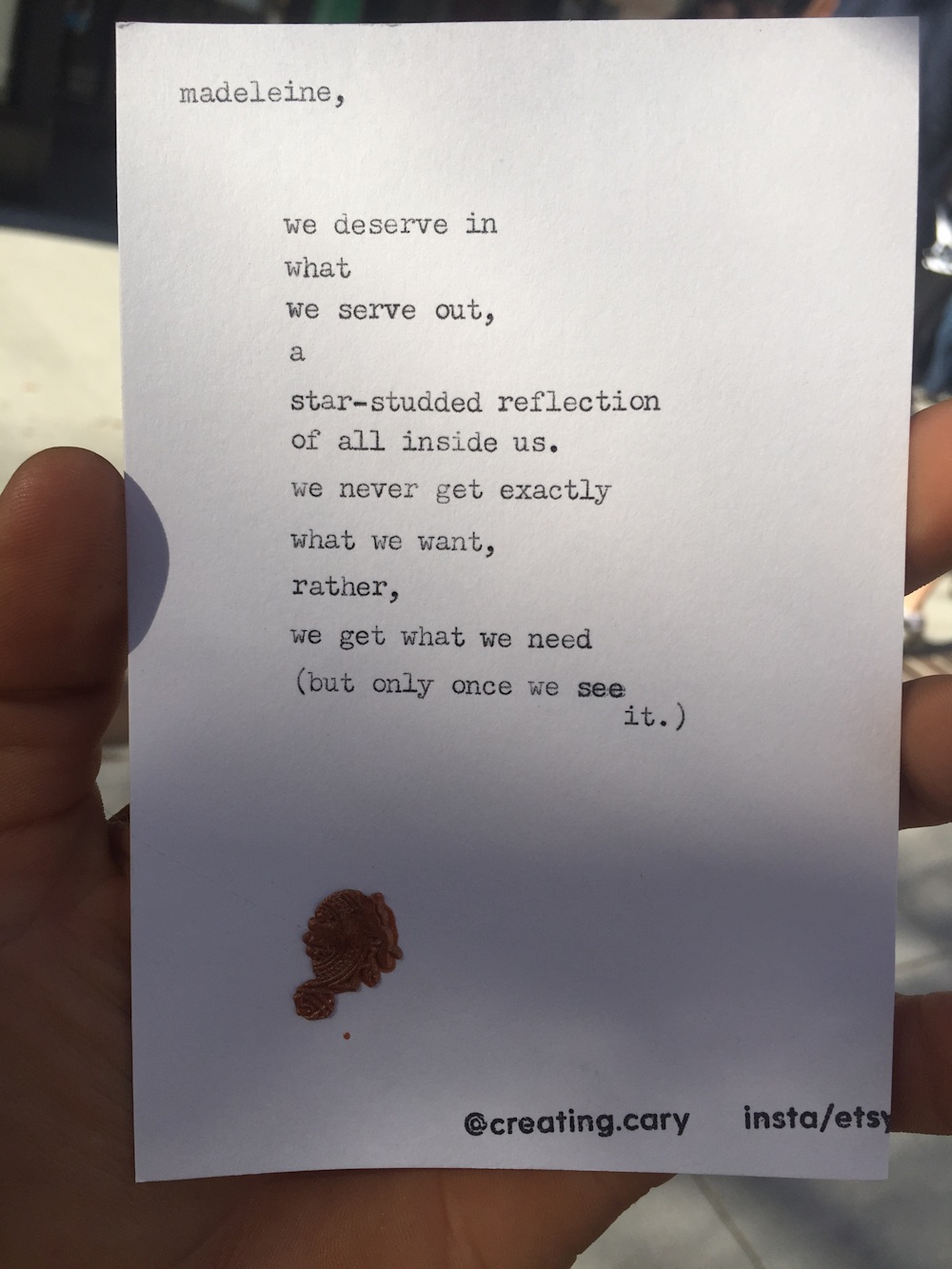 Custom Poem Gift from Asheville