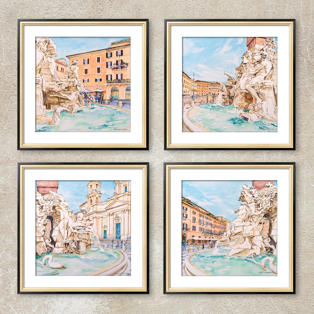Quattro vedute della Fontana dei Quattro Fiumi, Roma | Kimberly Cammerata