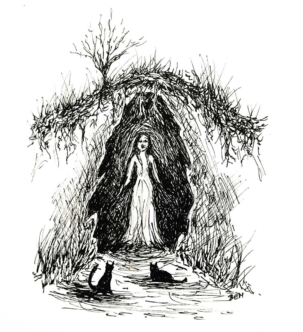 Spooky cave illustration by Becky MacPherson