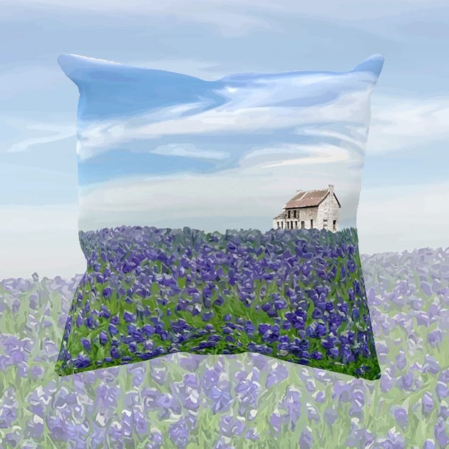 "Marble Falls Meadow" Art Gifts: Throw Pillows