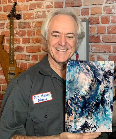 Jim, buyer of Aquacious with his metal art print