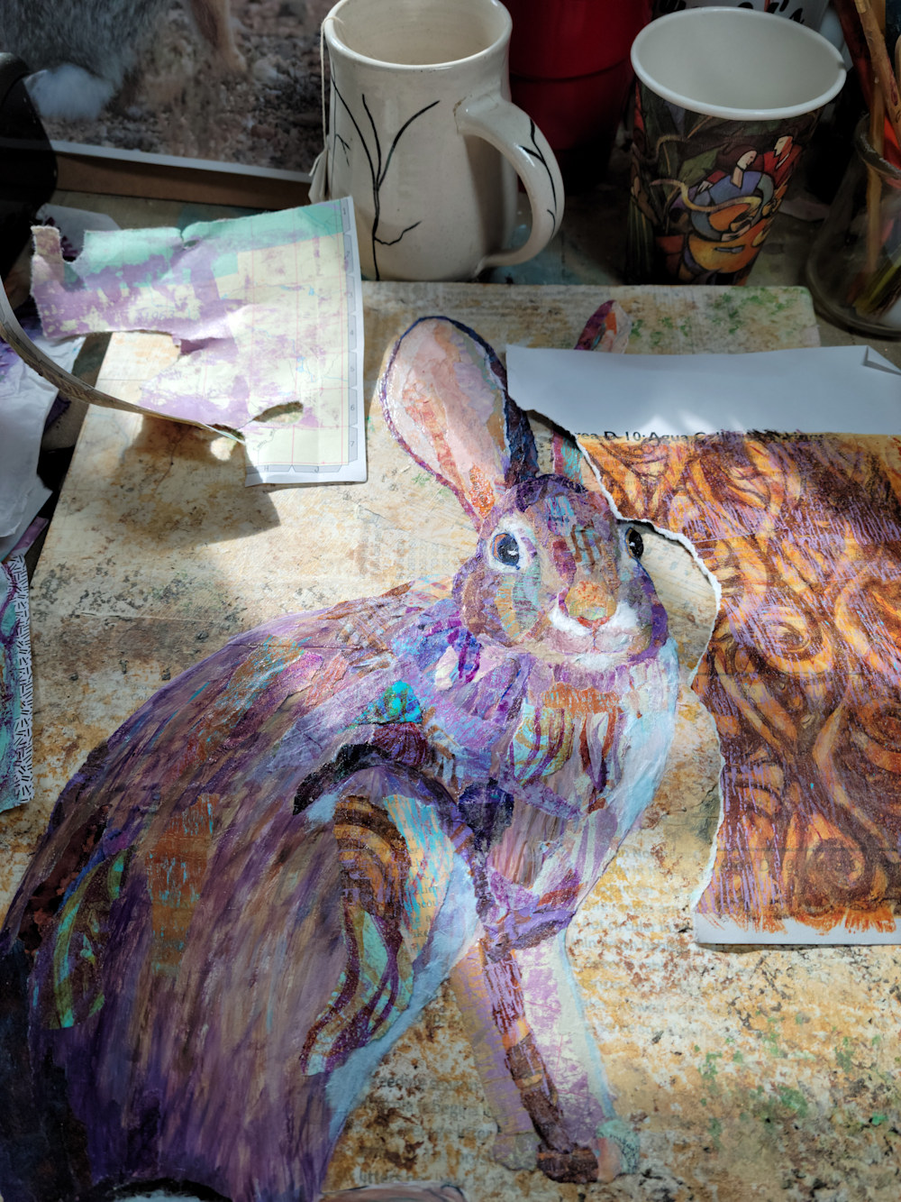 collaging a bunny