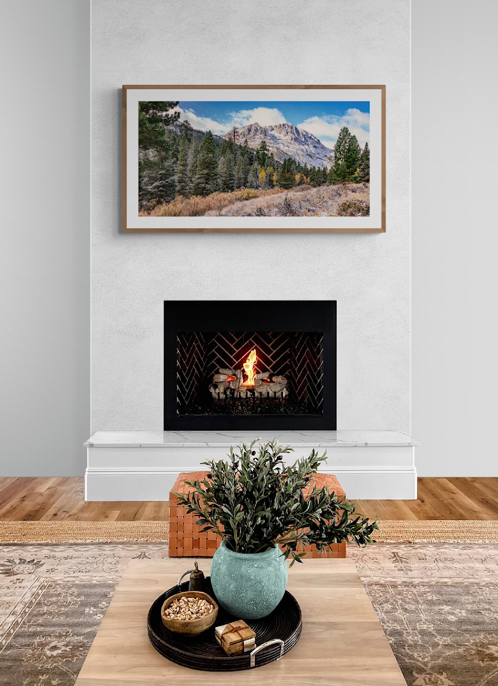 picture of "A Light Dusting" displayed in a room