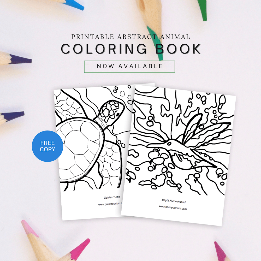 Free animal coloring book. A couple sample pages are shown.