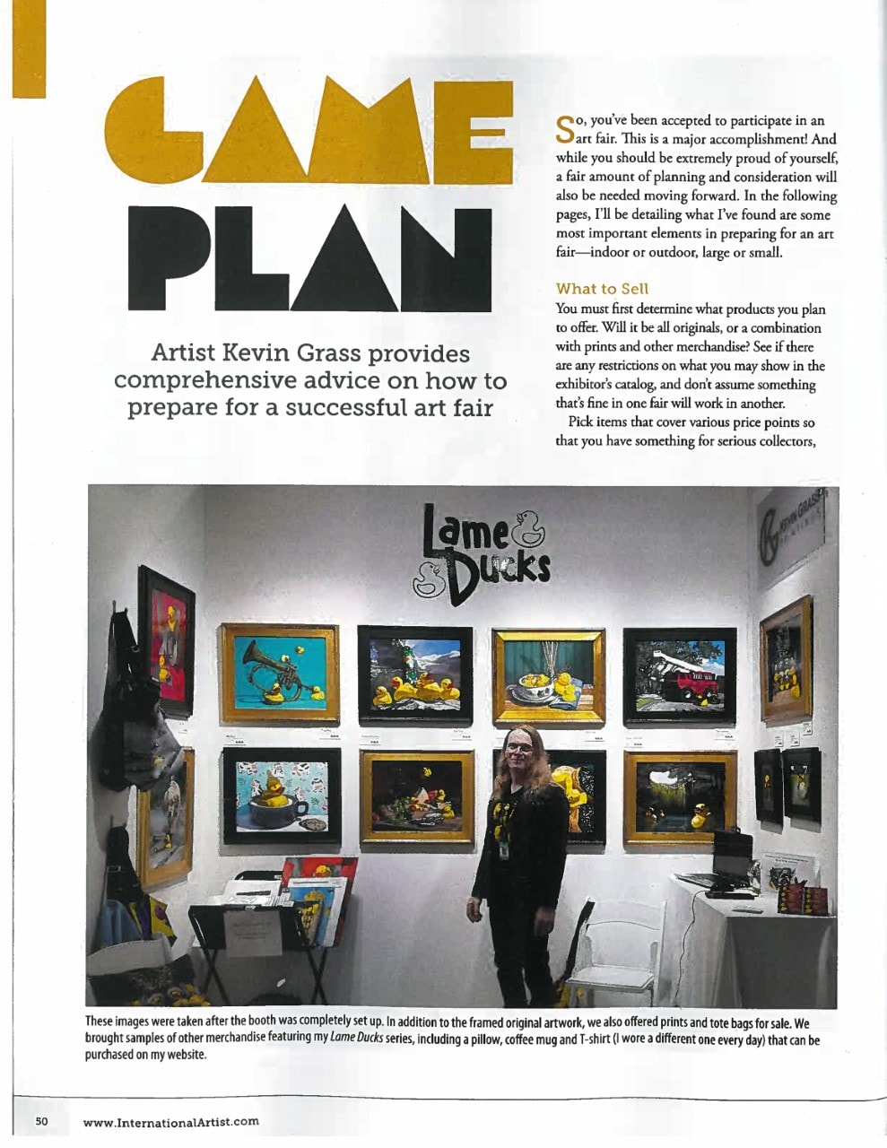 Page 1 of article on how to prepare for a successful art fair