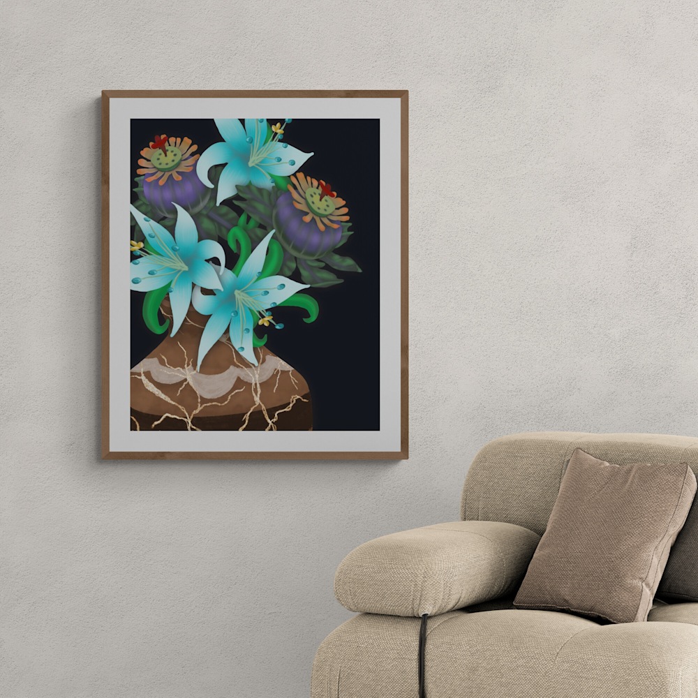 "Fragile" shown on a living room wall.