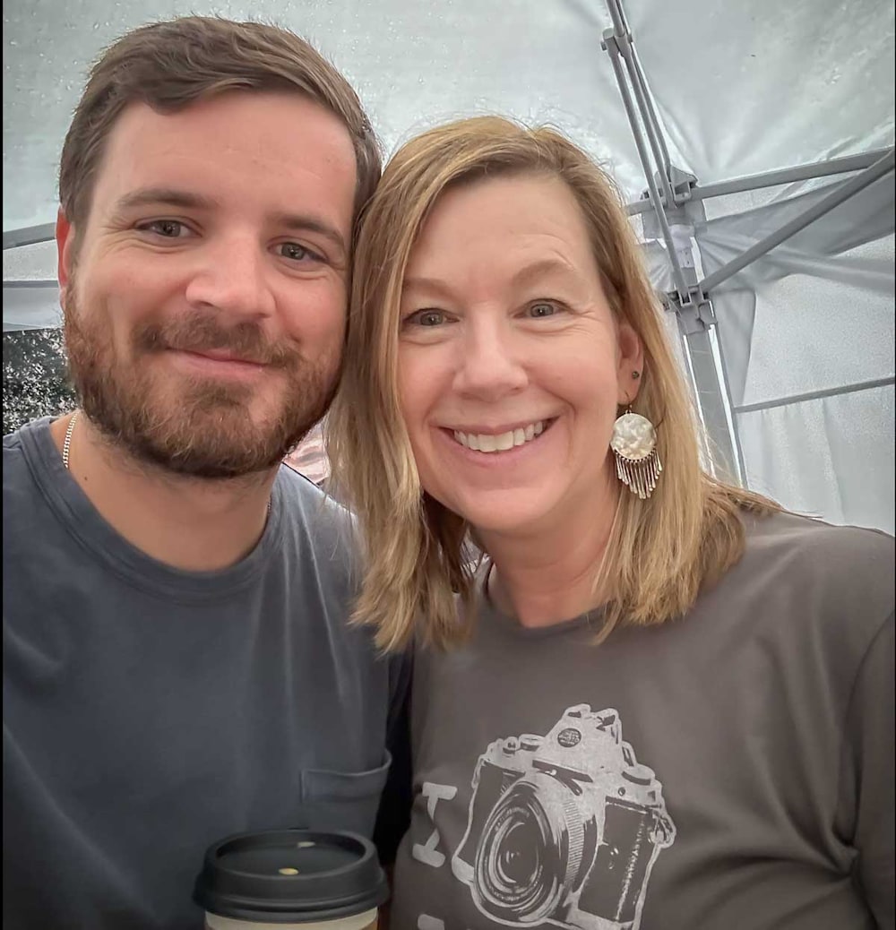 An Atlanta photographer with a friend at Shakerag Festival in Peachtree City, Georgia