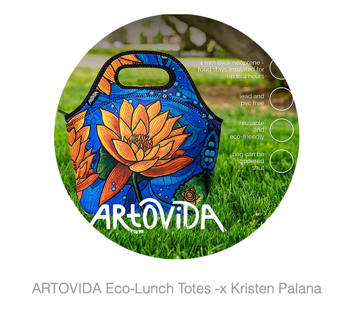 Artovida Eco-Friendly Tote -Orange Lotus