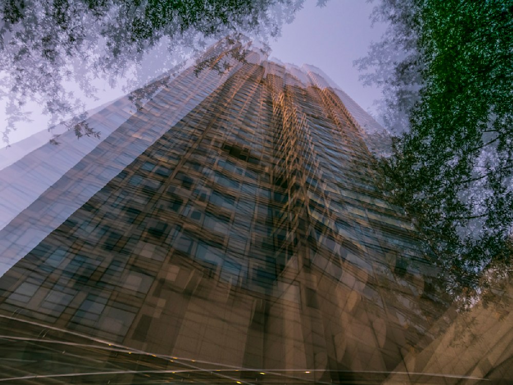 An Atlanta photographer gets a triple exposure of the Truist Plaza building downtown