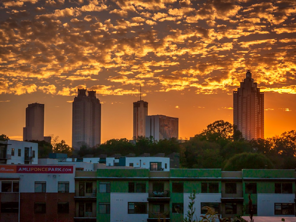 An Atlanta photographer capturing sunset from the Beltine