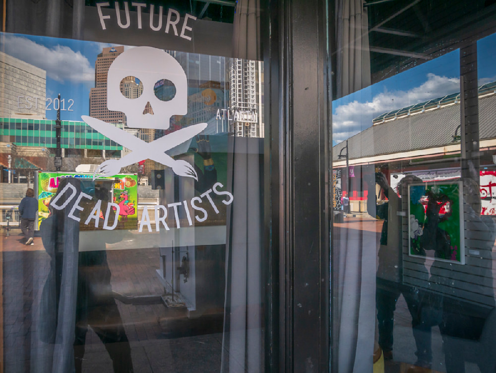 An Atlanta photographer captures the logo of the Future Gallery near Underground in Atlanta