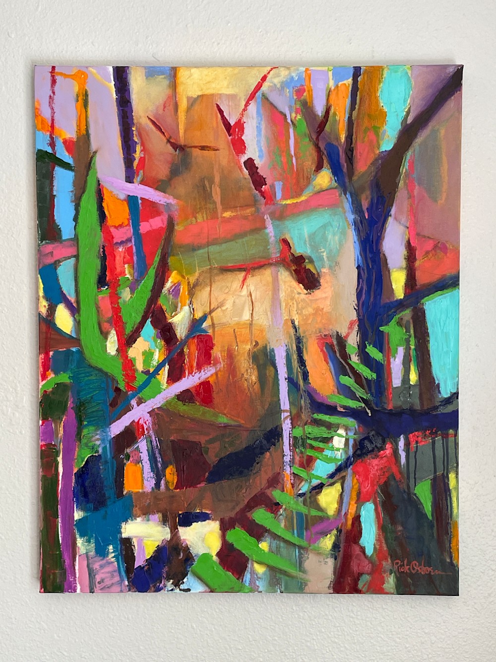 Portal - abstract oil painting on the gallery wall.