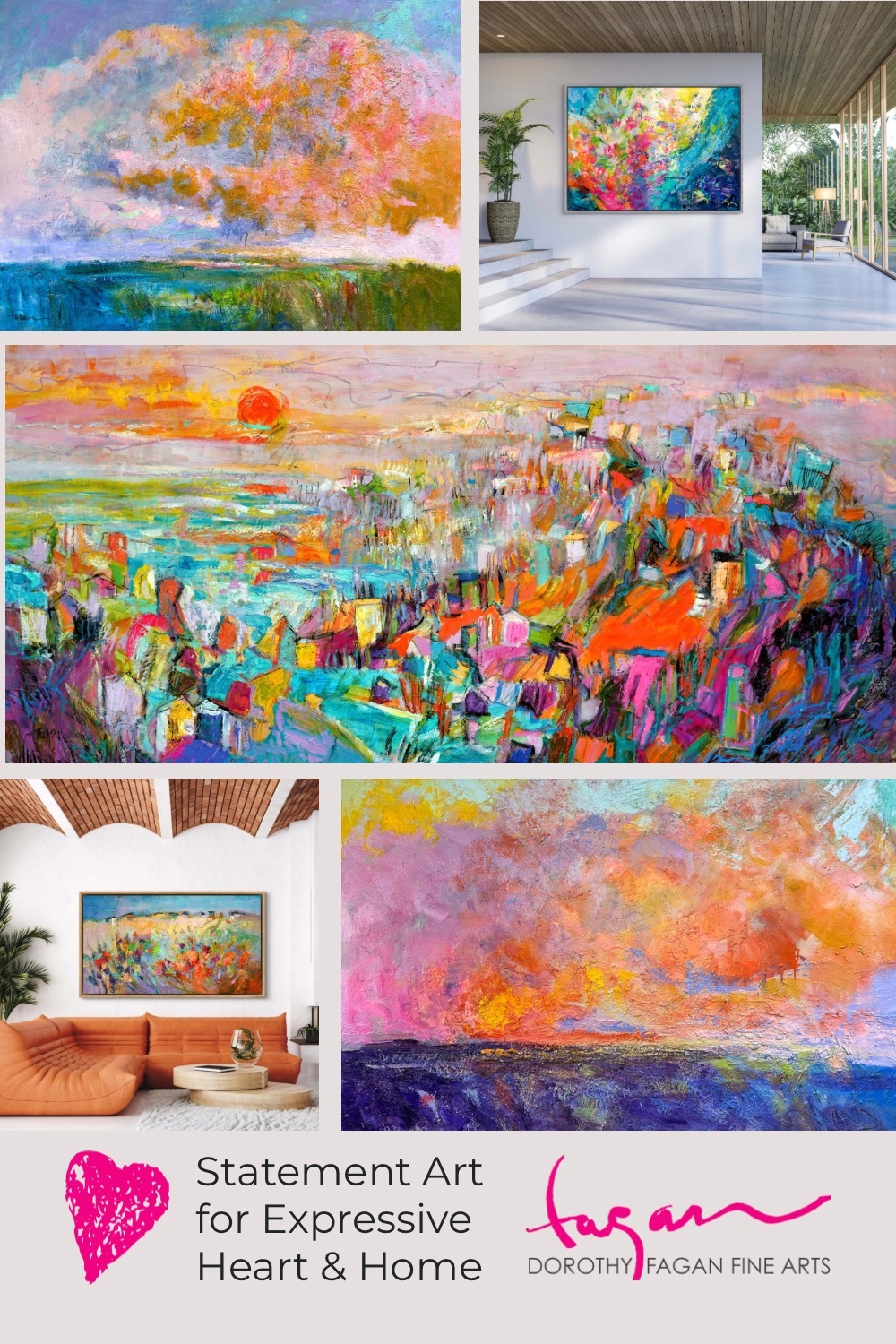 Statement paintings for expressionist heart and home