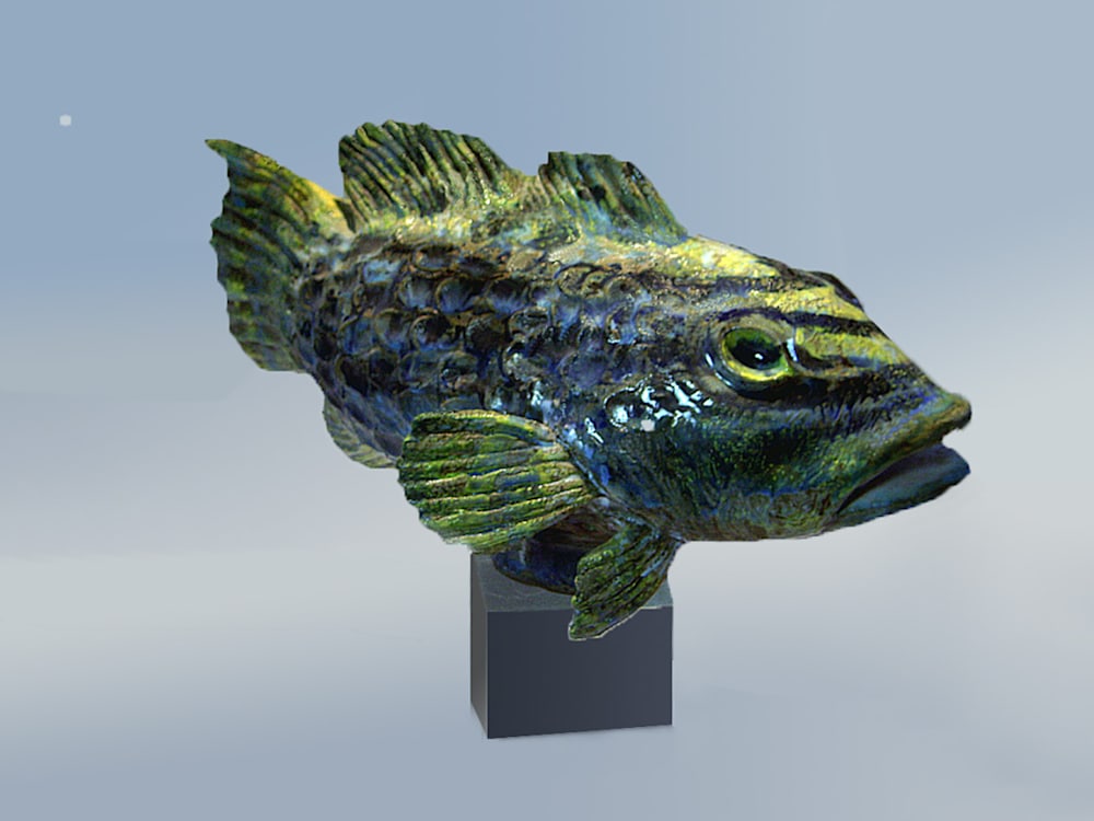 Large Fish sculpted by Weston Neil Andersen And Decorated by Susan Mackenzie Andersen