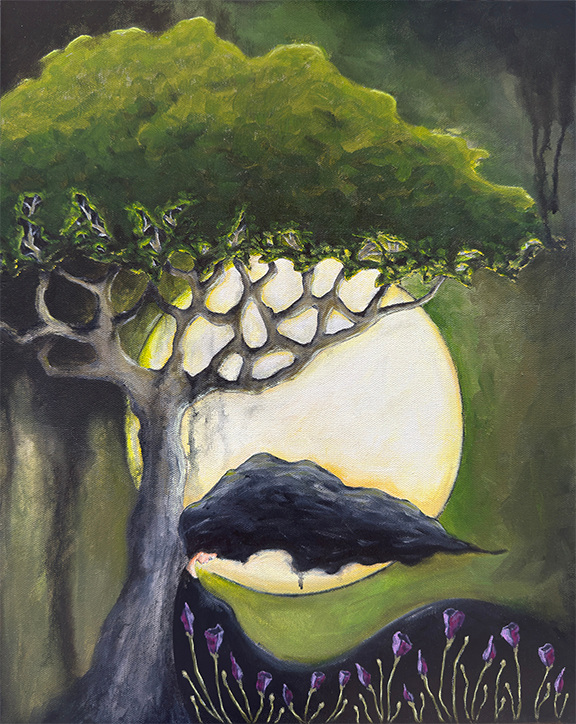 Twilight's Embrace Sacred Feminine Painting