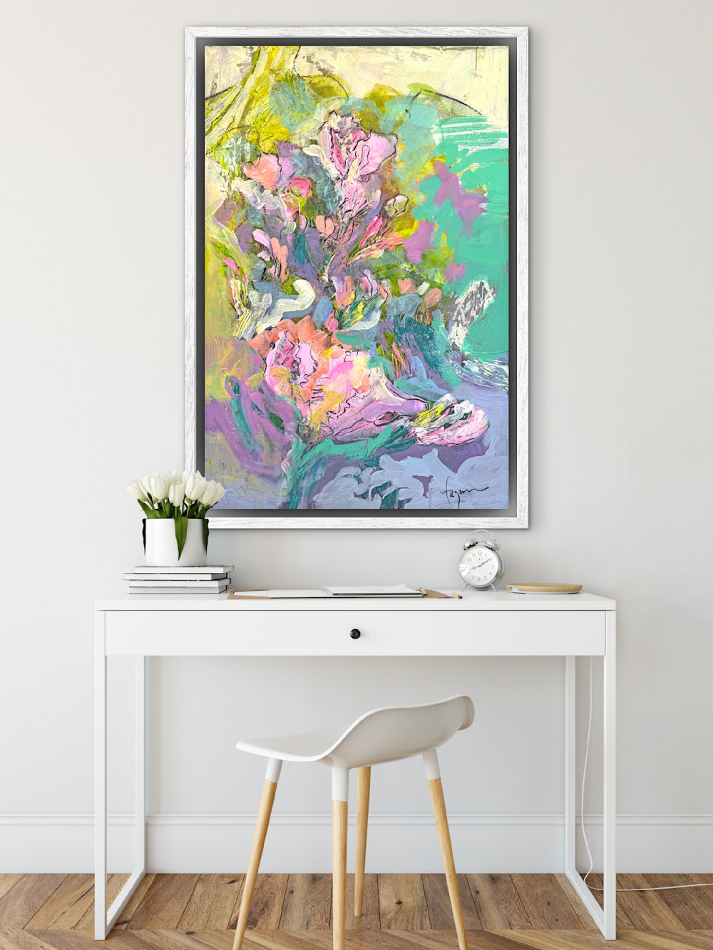 Breath of Dawn with Slim White Float Frame