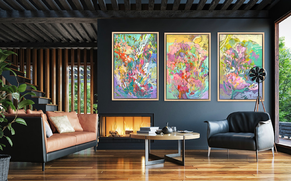 Sunshine Girl & Flourish in the Meadow triptych, sold separately