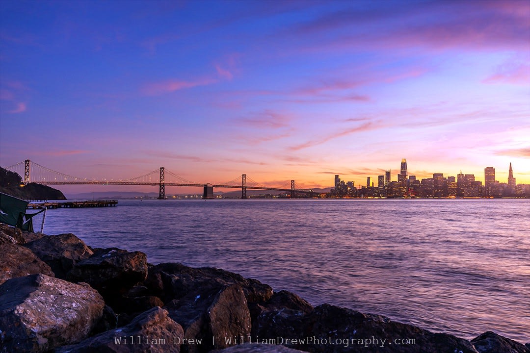 Bay Bridge San Francisco Skyline Sunset