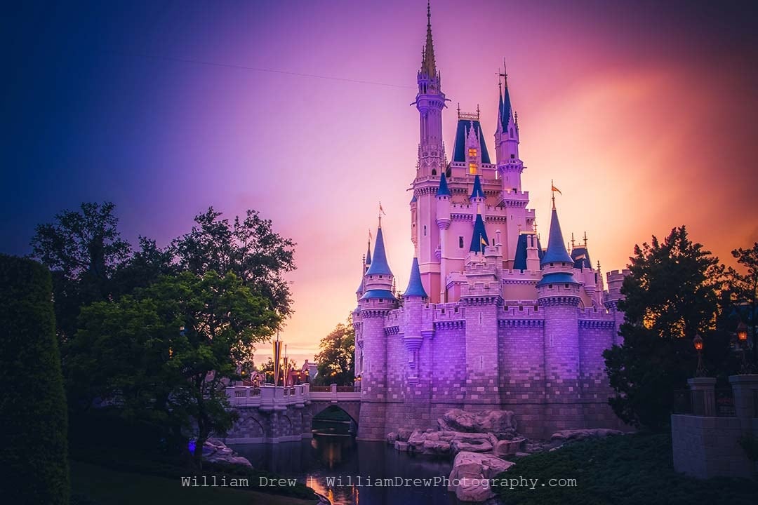 Cinderella's Castle Sunset - Disney Signature Series | William Drew Photography