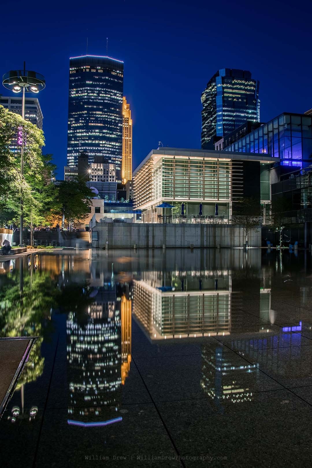 Minneapolis Reflections at Peavey Plaza - Minneapolis Skyline Art | William Drew Photography