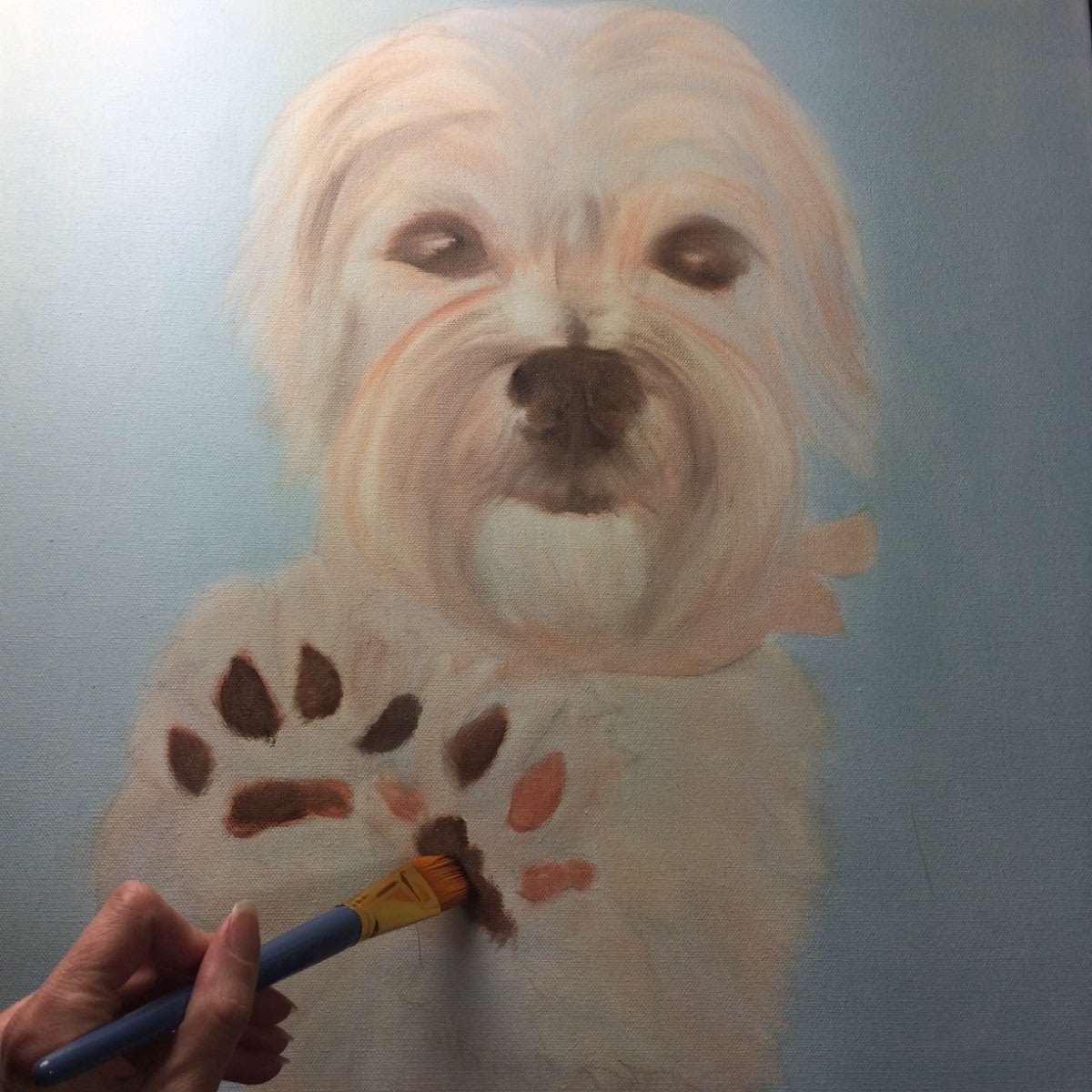 How to Paint a White Dog Part 1